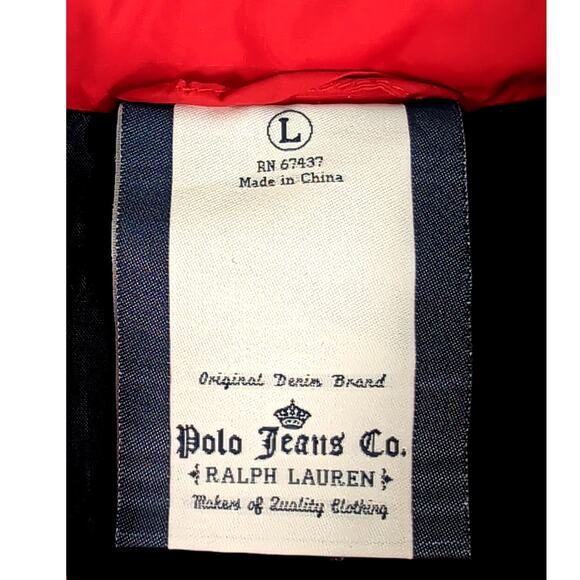 Polo Ralph Lauren Red 90’s Vintage 1967 Bear Patch Goose Down Puffer - Picture 4 of 11